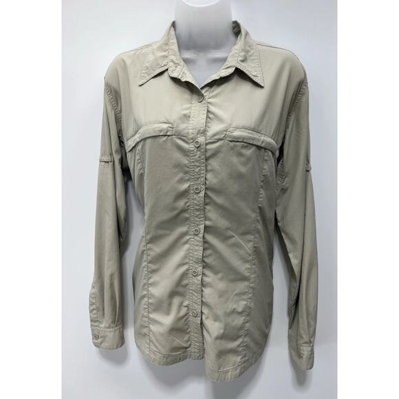 Columbia Omni Dry GRT Women’s Long Sleeve Button Down Shirt Outdoor Size Large - Picture 1 of 8